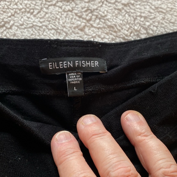 Eileen Fisher black ankle length stretch pants. - Picture 2 of 7